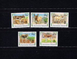 Ascension 599-603 Donkeys Christmas 1994 MNH Complete Set K1KG