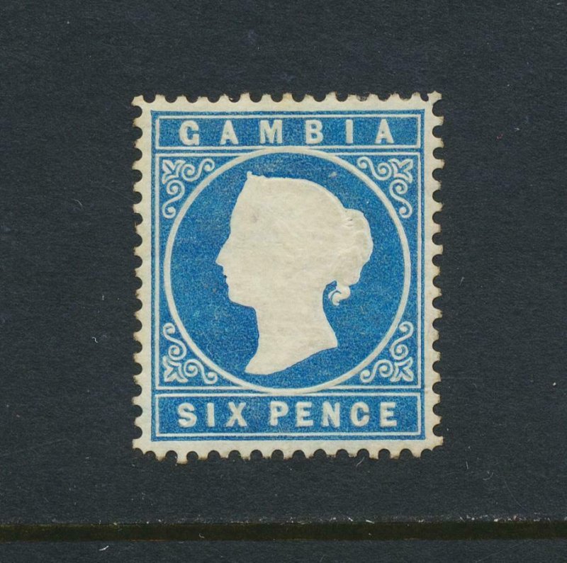 GAMBIA 1880, 6d WMK SIDEWAYS, VF MLH SG#18a CAT£225 (SEE BELOW)