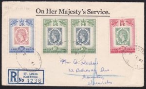 ST LUCIA 1961 Registered cover Castries to UK..............................B5084