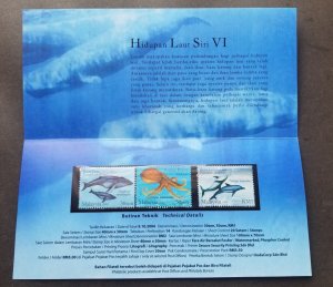 *FREE SHIP Malaysia Marine Life Series VI 2004 Whale Dolphin Octopus (p.pack MNH