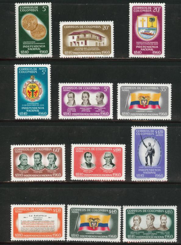 Colombia Scott 719-C385, MNH** 1960 set of 12 CV$6.10