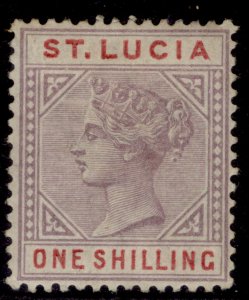 ST. LUCIA QV SG42, 1s dull mauve & red, M MINT. Cat £130.