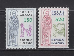 Vatican City #652-53 (1979 St. Basil the Great set) VFMNH CV $0.80