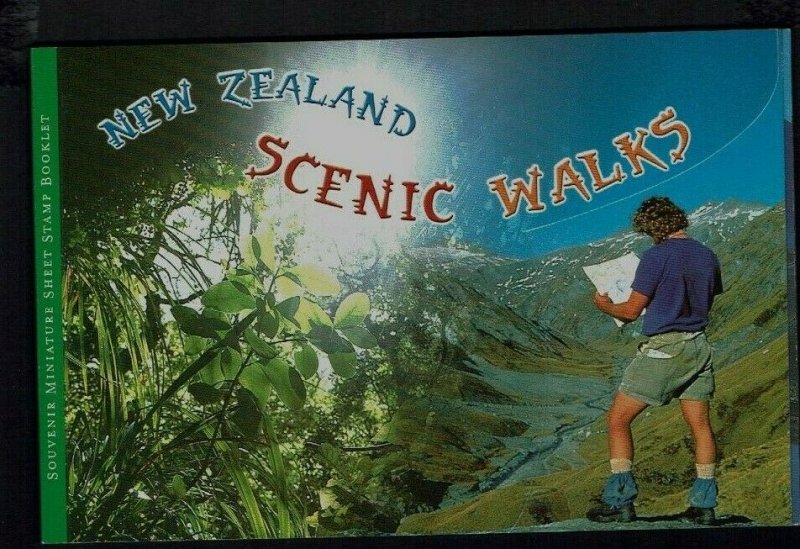 New Zealand: 1999, Scenic Walks, Stamp Booklet containing 7 M/sheets, MNH