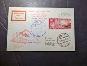 1932 Russia USSR Soviet Union Airmail Postcard Cover Berlin to Bern Switzerland