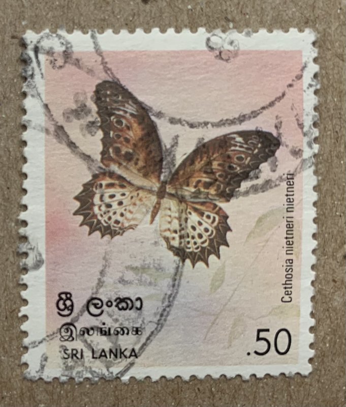 Sri Lanka 1978 50c Butterfly, used. Scott 535, CV $0.25. SG 660