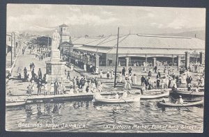 1946 Kingston Jamaica RPPc Postcard Cover Victoria Market