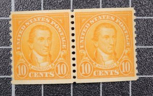 Scott 603 10 Cents Monroe MNH Pair PSE Cert Grade 80 SCV $30.00