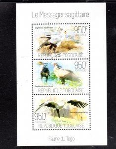 TOGO 2013 SECRATARY BIRD MINT VF NH O.G M/S3 (37 TO)