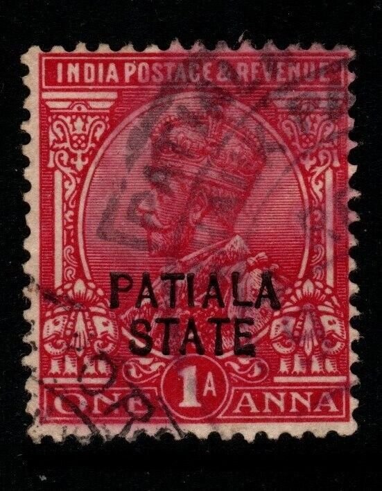 INDIA-PATIALA SG50 1912 1a ANILINE CARMINE USED
