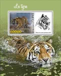 Guinea - 2021 Tigers on Stamps - Stamp Souvenir Sheet - GU210320b