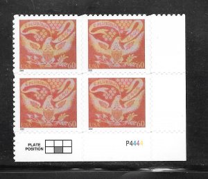 #3646 MNH Coverlet Eagle Plate Block