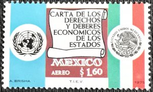 Mexico #C457 MNH Single UN Emblem/Mexican Flag SCV $.25 L35