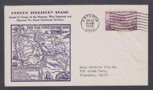 US Planty 783-11c FDC.1936 3c Oregon Trail Centennial, Kapner cachet