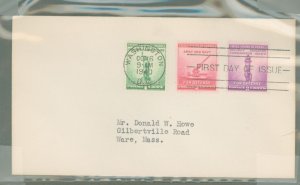 US 899-901 all on one cover 1940 FDC