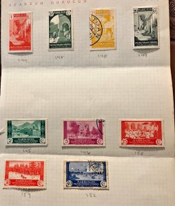 Spanish Morocco stamps: Scott 144-150, 152, 159