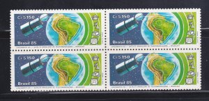 Brazil 1971 Block Of 4 Set MNH Space