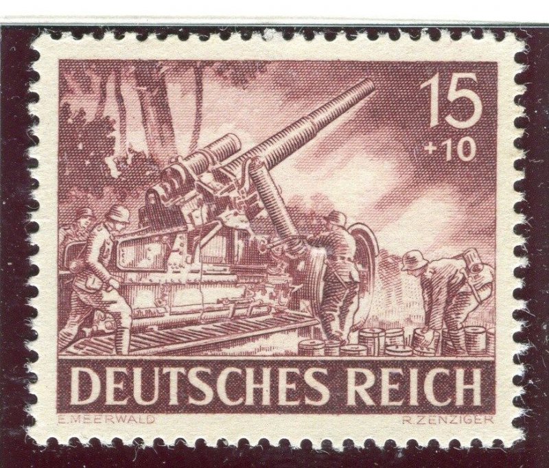 GERMANY;  1943 early Army issue fine Mint hinged 15pf. value