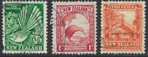 New Zealand #185,186,188  used.  Nice.