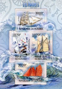 Burundi 2012 MNH Tall Ships Stamps Yarmouth Regata Sailing Nautical 4v M/S