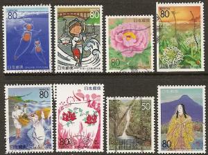 JAPAN Z 180-87 (8) USED 1996 PREFECTURE ISSUES