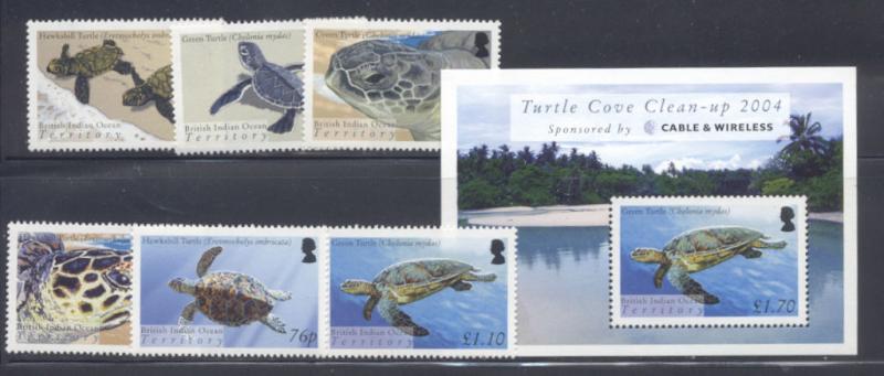 British Indian Ocean Territory  #290-295 296, Turtles NH