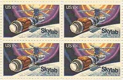 1974 Space Skylab Block of 4 10c Postage Stamps, Sc#1529, MNH, OG