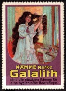 Vintage Germany Poster Stamp Galalith Combs Brand Only Comb Hygienic Hair Care