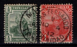 Trinidad 1909 Edward VII Definitives, ½d & 1d Wmk Mult Crown CA [Used]