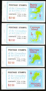 ST VINCENT GRENADINES 1976 Individual Islands Booklet Set of 7 Sc 88-111 MNH