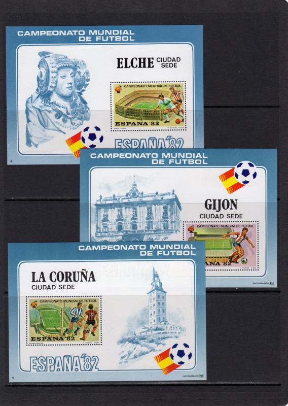 Spain 1982 World Cup Championship Spain 14 Souvenir Sheets Gremio Perforated