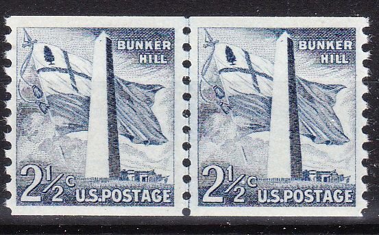 MOstamps - US Scott #1056 VF-XF Mint OG NH Coil Line Pair - Lot # DS-9482