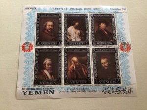 Yemen Rembrandt famous artist stamps sheets  A11418
