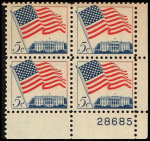 US #1208a U.S. FLAG MNH LR PLATE BLOCK #28685