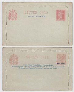 AUSTRALIA VICTORIA 1895-1901 PS H&G A7 & A11 SEALED ENTIRES UNUSED F,VF RARE! 