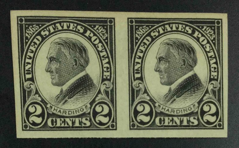 MOMEN: US STAMPS #611 PAIR MINT OG NH LOT #54249