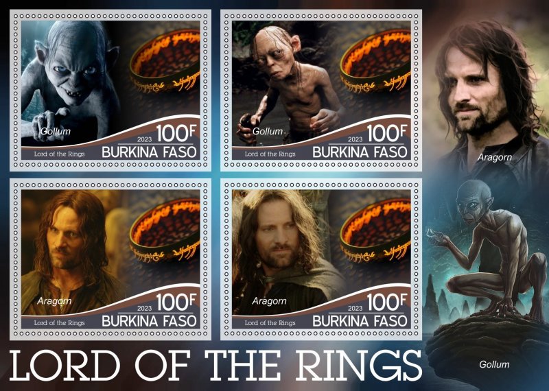 Stamps. Cinema. The Lord of the Rings 2023 year 1+1 sheets perforated MNH**