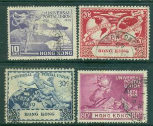 HONG KONG SC#180-183 UPU (1949 ) Used