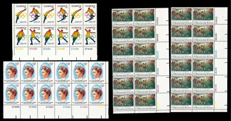 UNITED STATES (75) Large Plate Blocks ALL Mint Never Hinged Face Value=$79+