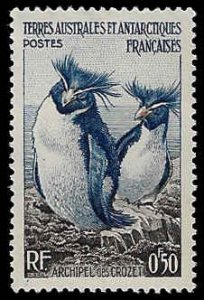 French Southern & Antarctic Territory #2 MNH; 50c Rockhopper Penguins (1956) (2)