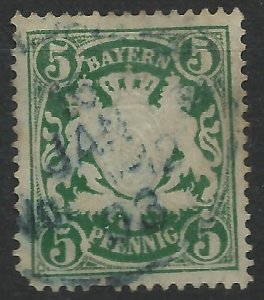 Bavaria 1876 - 5pf dark green - Mi61 used
