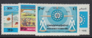 BURMA, Scott 236-238, MNH