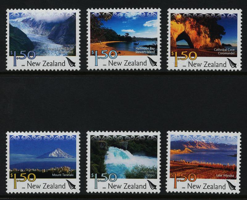 New Zealand 2062-7 MNH Franz Josef Glacier, Mt Taranaki, Lake Wanaka