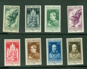 VATICAN CITY #47-54 Catholic Press Conference, Complete set, og, NH, VF,