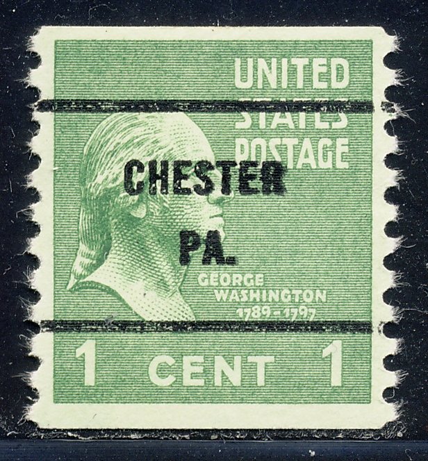 Chester PA, 839-61 Bureau Precancel, 1¢ coil Washington