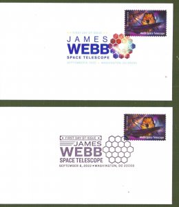 US 5720 James Webb Space Telescope DCP & BWP FDC 2022 Forever Two Covers