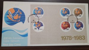 P) 1983 SINGAPORE, ASEAN SUBMARINE CABLE NETWORK, MILITARY, INGA-MALAY-THAI