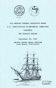 US Constitution B. C. 2nd Day Ceremony Prog #2421 Bill/Rights Long Beach Naval