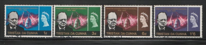 Tristan Da Cunha 1966 Churchill Memorial issue Sc 89-92 Used A1222