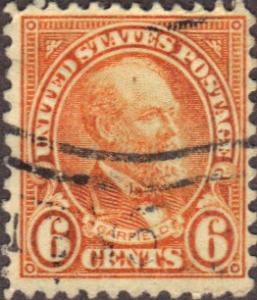 US Used 6 cent Scott# 638 Garfield Fine